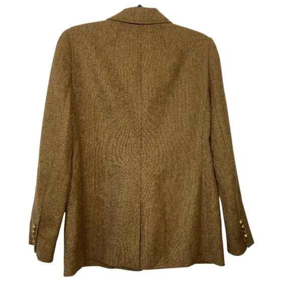 J. Crew Double-Breasted Blazer in Gold‎ Herringbone English Wool - Picture 6 of 13